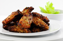 BBQ Chicken Wings and Cucumber Salad Recipe