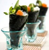 Spicy Salmon Avocado Sushi Handrolls Recipe