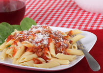 Parmesan Penne with Meat Sauce Recipe