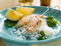 Grilled Fish Kebab with Rice Recipe